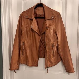 Brown Faux Leather Jacket